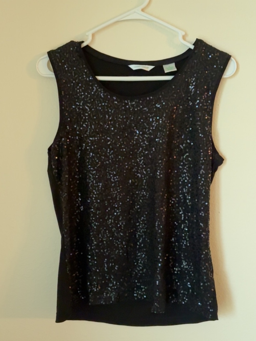 Laura Ashley Black Sequin Tank Top - Women